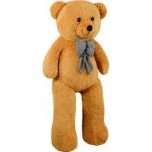 Papyonlu Dev Peluş Ayı, Yumuşak ve Sevimli Büyük Boy Oyuncak, Sarılmalık, Sevgiliye Hediye (130CM Kahve)