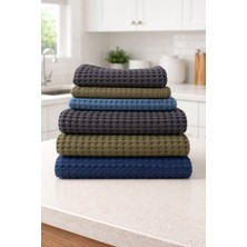 Waffle Kumaş 6'lı %100 Pamuk Mutfak Havlu Seti