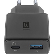 Cellularline 45W Ultra Slım Dual A + C  Telefon Şarj Adaptörü