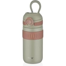 Tkk 450ML Rahat Içim Çift Yalıtımlı Paslanmaz Çelik Termos Matara (Yeşil)