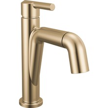 Musluk Nicoli Pull- Tek Delikli Banyo Bataryası, Altın Banyo Lavabo Bataryası, Püskürtücülü Banyo Bataryası, Tek Kolu Banyo Bataryası, Şampanya Bronz 15849LF-CZPD