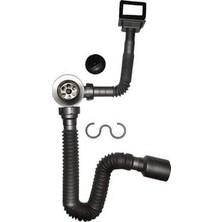 Donau Küvetten Taşmalı Körüklü Evye Sifonu Yan Ø40 mm