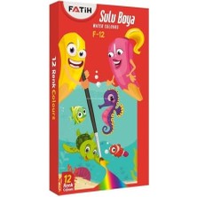 Sulu Boya Seti, 12 Renkli, Canlı Parlak Renkler, Çocuklar Için Güvenli, Fırçalı, Kağıt Üzerinde Etkili, Tablet Boya, Eğitim ve Hobi Için Uygun, Okul Seti, Kolay Temizlenebilir, 12'li Set