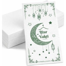 Dekals 25 Adet "iftar Vakti" Yazılı Kraft Peçete Ramazan Temalı BEYAZ Peçete 33X33 cm