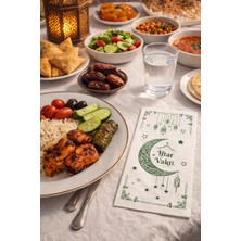 Dekals 100 Adet "iftar Vakti" Yazılı Kraft Peçete Ramazan Temalı BEYAZ Peçete 33X33 cm
