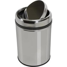 Premium Serisi Pratik Döner Kapaklı 11 Litre Mutfak/banyo Çöp Kovası Paslanmaz Krom, 11L