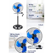 Gülşah Ayaklı Vantilatör 18” | Güçlü ve Sessiz Fan | 55W Tasarruflu | Yükseklik Ayarlı | Ev Tipi