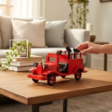 İki Yedi Konsept Novinko 772 Cesur Kahramanların Arabası Retro Ahşap Itfaiye Arabası Maketi Modeli Vintage Objeler