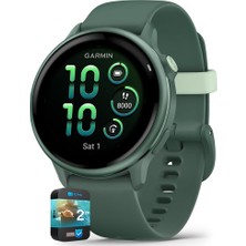Garmin 010-02985-02 Vıvoactıve 6 Health And Fitness Gps Jasper Green With Silikon Band Sche With 2 Yr Cps Geliştirilmiş Koruma Paketi