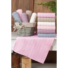 Tekstil Path | 12'li 30X50 cm El ve Yüz Havlu Seti | Mutfak Havlusu Pembe