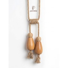 Perdele Damla Model El Yapımı Ahşap Braçol - Jüt Braçol