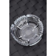 2 Adet Cam Kristal Lüks Küllük - Kül Tablası - Yuvarlak Kül Tabağı