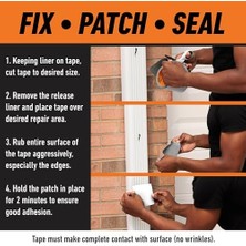 Gorilla Suya Dayanıklı Yama ve Sızdırmazlık Bandı, Beyaz Bant, 10 cm x 25,2 cm (2’li Paket) - Sızıntılar ve Onarımlar Için Kalıcı Hava Koşullarına Dayanıklı Sızdırmazlık