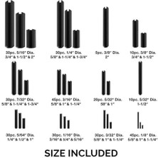 Neiko 50412A Rulo Pin Çeşitleri Seti, Saklama Kutulu | 315 Parça | Sae | Düz Yaylı Çelik | Siyah Dübel Gergi Rulo Pimi