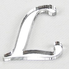 Pleksi Ayna L Harfi Gümüş Renk 3 cm