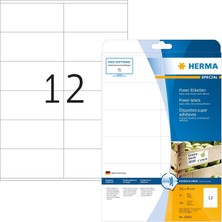 10908 Power Etiket Dın A4 Büyük 105 x 48 Mm, 25 Yaprak, Kağıt, Mat Kendinden Yapışkanlı, Basılabilir, 300 Yapışkan Etiket, Beyaz