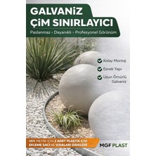 Mgf Galvaniz Metal Çim Ayırıcı Esnek Kıvrılabilir - Çim Sınırlayıcı Seperatör Taş Toprak Ayıracı 10 Mt. (2mt x 5 Adet)