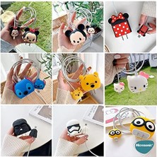 Kablo Koruyucu ve Şarj Adaptör Için Kılıf Süslü Kalp Desenli Pembe