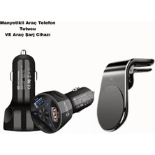 Nemere İthalat 360° Döner Telefon Tutucu ve 55W Hızlı Araç Şarj Aksesuar Seti Nemere Ithalat