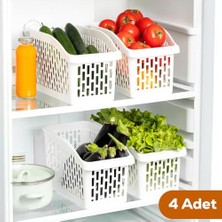 Org-23 4 Lü Çok Amaçlı Plastik Dolap Içi Düzenleyici Saklama Kutusu Organizer Sepet
