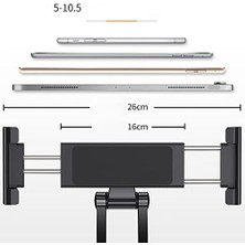 2-In-1 Fonksiyonlu 5.1-12 Inch Tablet-Telefon Tutacağı Mutfak Masaüstü Dolap Duvar Montaj Tutucu Standı Siyah