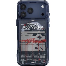 iPhone 17 Pro Max Uyumlu Kılıf Skinarma M-Safe Şarj Özellikli Iml Baskılı x M56 Kapak Mavi