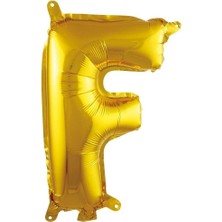 F Harfi 16 Inç Renk Folyo Balon 36 cm (Altın)