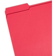 Dosya Klasörü, Güçlendirilmiş 1/3 Kesimli Tab, Mektup Boyutu, Kırmızı, Kutu Başına 100 (12734)