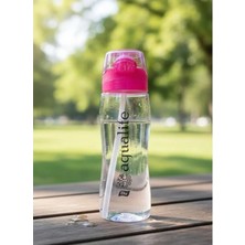 Hane216 Titiz Tuşlu Otomatik Kapak Matara - Pipetli Suluk - Bpa Free - Şeffaf Matara - Su Matarası