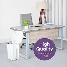 Superio Plastik Mini Çöp Tenekesi, Ayak Pedallı, Ayak Basmalı, Kapaklı, Banyo, Mutfak, Ofis, Masa Altı, Yatak Odası, Yurt Için, 9,5 Litre, Küçük, Ince, Beyaz