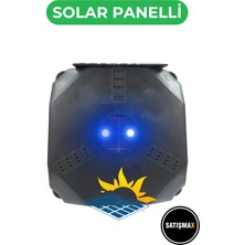 Satışmax Caydırıcı Ev ve Araç Güvenlik Yanıp Sönen Alarm LED Işık (Mavi-Mavi) Güneş Panelli Büyük Boy