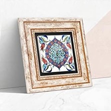 Çini Sanatı Taş Duvar Tablosu - Çerçeveli Taş Tablo - Dekoratif Duvar Sanatı - Modern Ev ve Ofis Duvar Dekoru T1-28