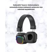 Nemere İthalat Bluetooth 5.3 Rainbow Işıklı Kulak Üstü Kablosuz Kulaklık Nemere Ithalat