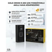 Gold Orion Şarjlı Hava Kompresörü - Dijital Ekranlı Lastik Şişirme Pompası + LED El Feneri 150PSI