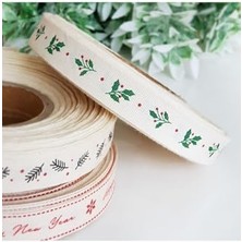 Pamuk Şerit, Holly, 1.5 cm 2 Metre Natürel