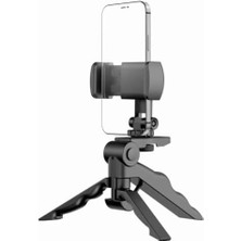 Modern Tasarım 3 Ayak Mini Kamera ve Telefon Tripodu + Döner Başlık Telefon Tutucu Hafif Taşınabilir K555
