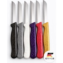 ERHCE Alman Paslanmaz Çelik Tırtıklı Keskin Meyve Sebze Bıçağı 6'lı Set