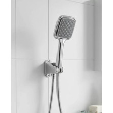 Nemere İthalat Siyah Duş Seti El Duşu Başlığı Spiral Hortum ve Duvar Askısı Banyo Duş Seti Nemere Ithalat