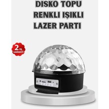 Nemere İthalat LED Disko Küresi Bluetooth Hoparlörlü Ritimle Senkronize Döner Işıklı Nemere Ithalat