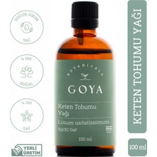 Goya Botanicals Keten Tohumu Yağı - 100 ml - Soğuk Sıkım - %100 Saf ve Doğal