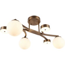 Avonni AV-1961-6EY Eskitme Kaplama Modern Avize E14 Metal Cam H: 70 cm, WxD: 30x70 cm