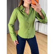 Size Özgü Olive Pensli Gömlek