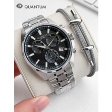 Quantum Sapphire Camlı Italyan Bileklik Hediyeli 2 Yıl Garantili 10 Atm Erkek Kol Saati 1122.351