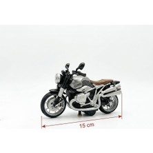 Farbu Oyuncak 1:12 Ölçekli Sesli ve Işıklı Çek-Bırak Ducati Scrambler 15cm Oyuncak Motosiklet Gri