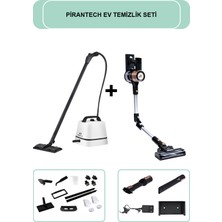 Pirantech CB-102A Buharlı Temizlik Makinesi // ES-511 Katlanabilir Şarjlı Süpürge – Hepa Filtreli