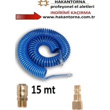 ALWAYSSPEED 1 Inci Kalite Kompresör Için Hava Hortumu Yumuşak Kırılmaz Poliüretan 15 Metre Set