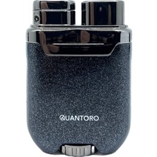 Quantoro Gümüş Parıltı Desen Pürmüz Alevli Çakmak - Antrasit