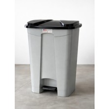 Afacan Aform Gri Köşeli Pedallı Tekerlekli Çöp Konteyneri 85 Lt