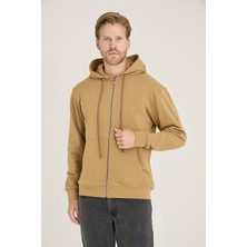 Kly Pijama Kly 508 Kapüşonlu Fermuarlı Cepli %100 Pamuk Tek Üst Sweatshirt