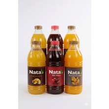 Nata Karışık Meyve Suyu Paketi 6 x 1 Litre – 2 Limonata + 2 Portakal Suyu + 2 Nar Suyu | Katkısız